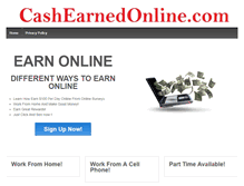 Tablet Screenshot of cashearnedonline.com